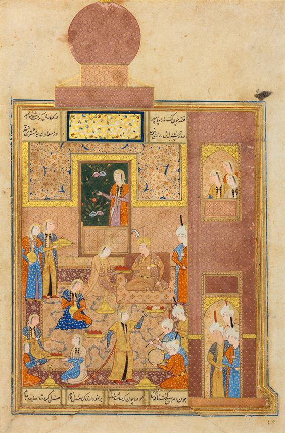 Bahram Gur visits the Sandalwood Pavilion from Haft Peykar, from a manuscript of Khamsa of Nizami | MasterArt